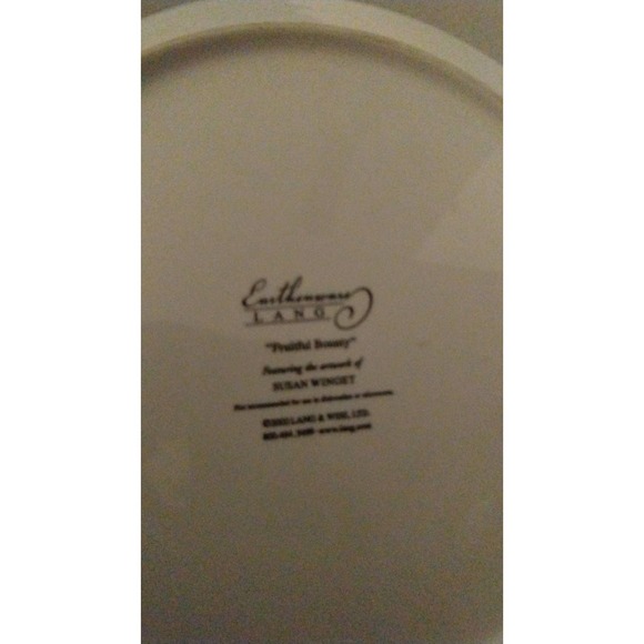 13 1/4" Chop Plate Earthenware Lang & Wise Fruitful Bounty 2002 Susan Winget - Picture 2 of 2